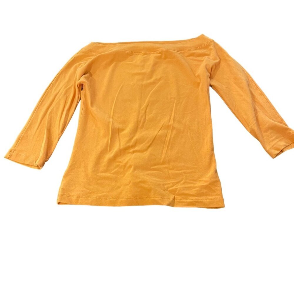 MaxMara Women's Boatneck Tee in Ochre Size Medium, orange peach